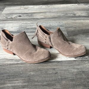 Kork-Ease Brown Suede Ankle Booties